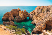 mesmerizing shot of ponta da piedade a scenic spot in portugal