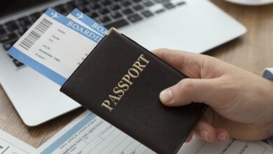 visa application composition with passport
